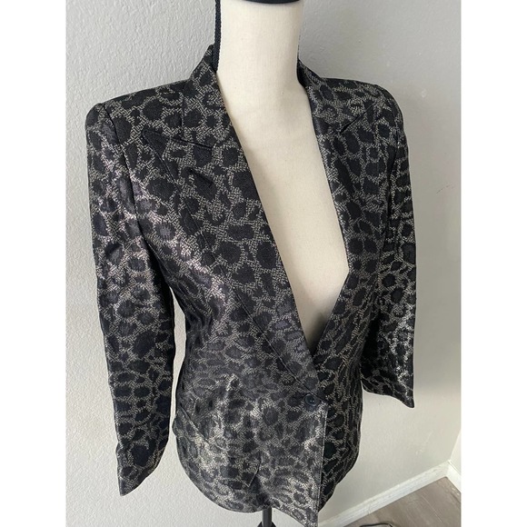 Smythe Blazer Printed Evening Leopard Pattern Jacket Size XS/2 - Picture 7 of 11